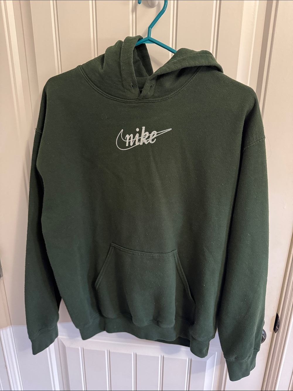 Gildan Forest Green Crewneck Sweatshirt with White Script